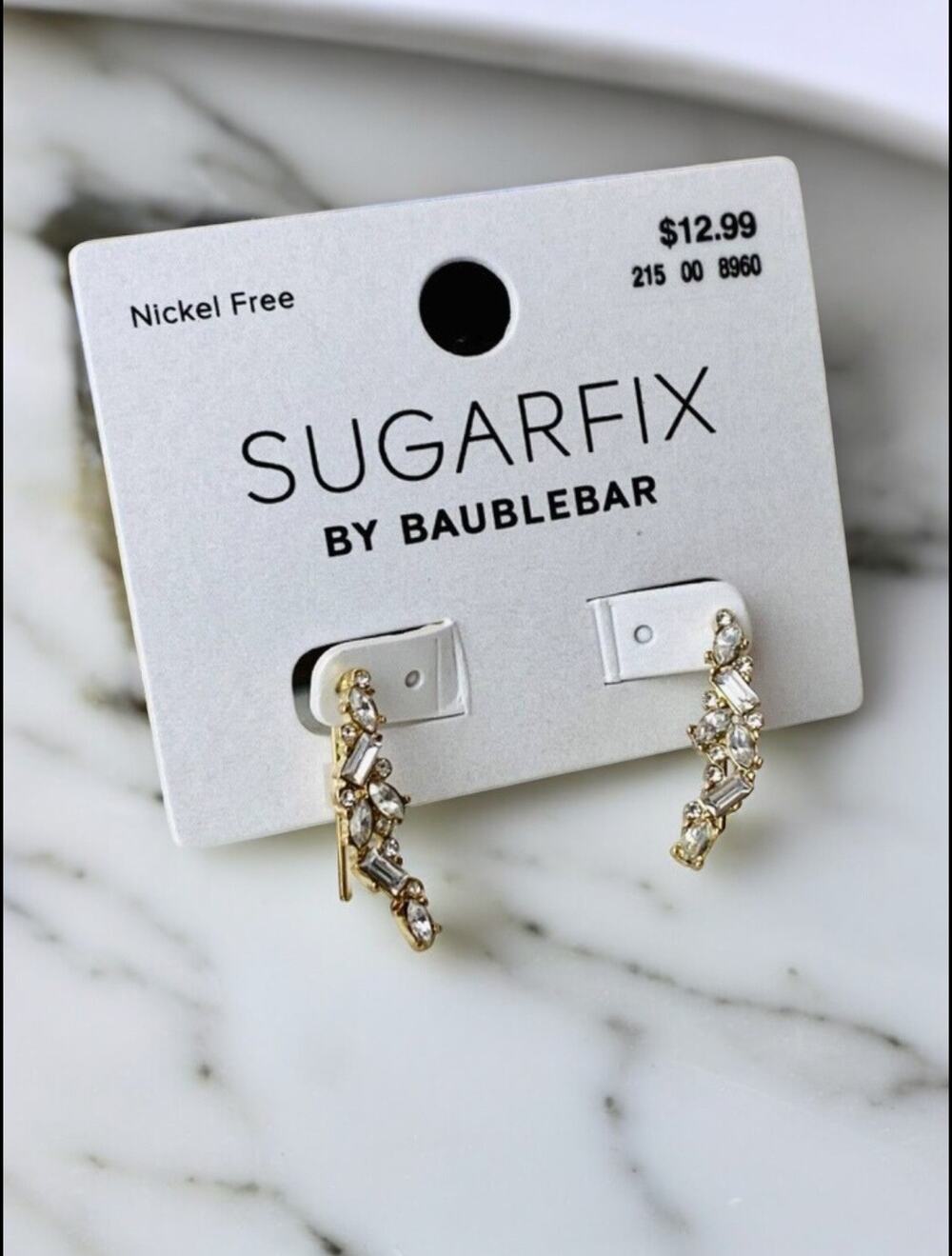 New SUGARFIX by BaubleBar Crystal Cluster Ear Crawlers - Gold